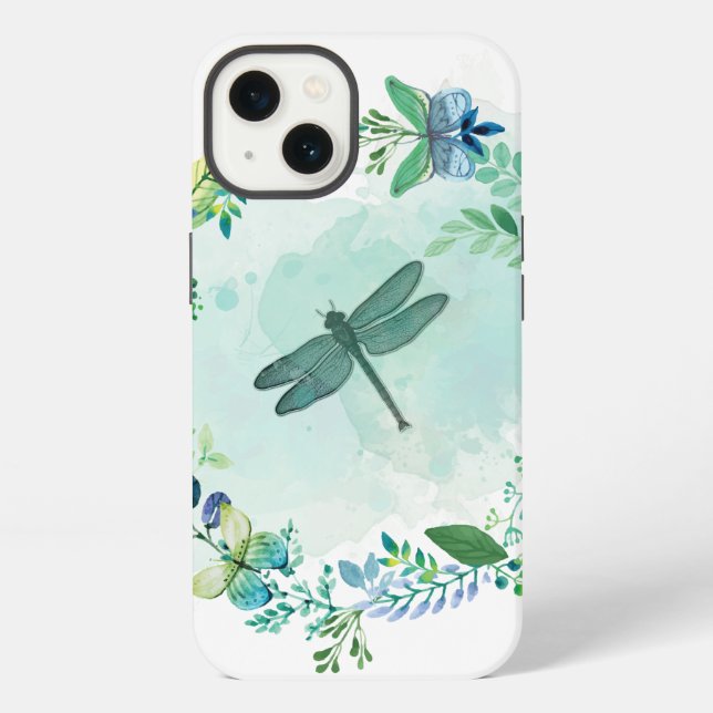 Coque iPhone Jolie papillon libellule Art (Verso)