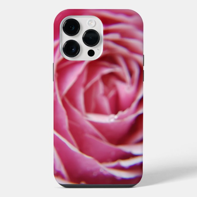 Coque iPhone Jolie rose rose moderne de près (Verso)