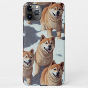 Coque iPhone 11Pro Max Jolie Shiba Inu Enchanted Jardin de neige hivernal