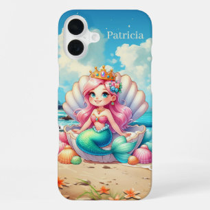 Coque iPhone 16 Plus Jolie sirène ajouter un nom