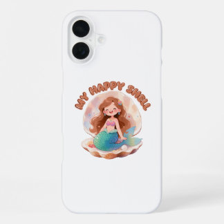 Coque iPhone 16 Plus Jolie Sirène Citation Coquille Heureuse Pastel Est