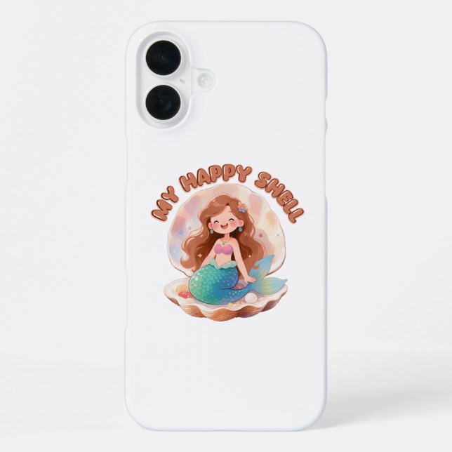Coque iPhone Jolie Sirène Citation Coquille Heureuse Pastel Est (Verso)