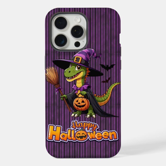Coque iPhone Jolie Sorcière de Raptor Halloween/Dinosaure (Verso)