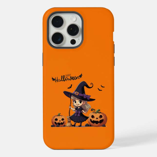 Coque iPhone Jolie sorcière d'Halloween d'anime (Verso)