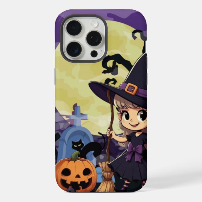 Coque iPhone Jolie Sorcière d'Halloween d'Anime (Verso)