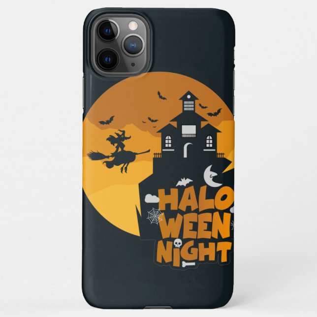 Coque iPhone Jolie Sorcière Volant Broom contre la pleine lune (Dos)