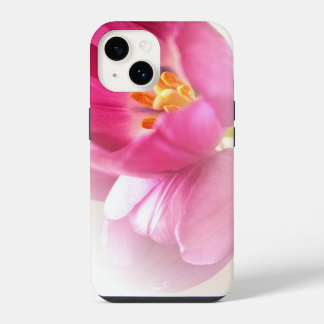 Coque iPhone Jolie tulipe rose (Verso)