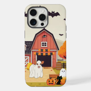 Coque iPhone 15 Pro Max Jolie vache de Halloween et ferme