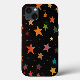 Etui iPhone 13 Jolies étoiles de couleur arc-en-ciel Galaxie Fond