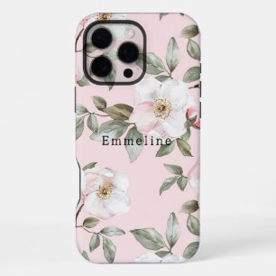 Coque iPhone 16 Pro Max Jolies Fleurs Blanches Roses