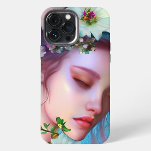 Etui iPhone 13 Pro Max Jolies fleurs de fée dans les cheveux Fantaisie Ar