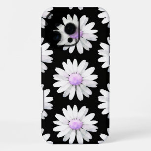 Coque iPhone 16 Pro Max Jolies pâquerettes violettes pointillées