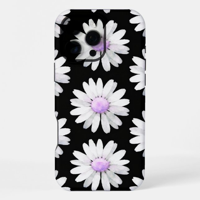 Coque iPhone Jolies pâquerettes violettes pointillées (Verso)