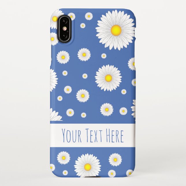 Coque iPhone Jolies petites marguerites en bleu (Dos)