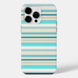 Coque Pour Pour iPhone 14 Pro Max Jolies rayures aqua blanc