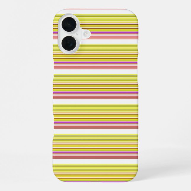 Coque iPhone Jolies rayures blanches jaunes (Verso)