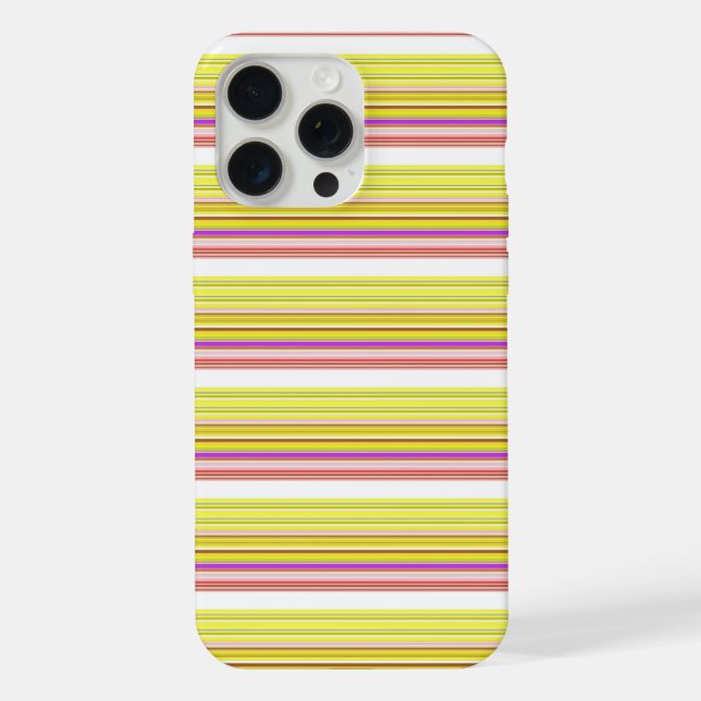 Coque iPhone Jolies rayures blanches jaunes (Verso)