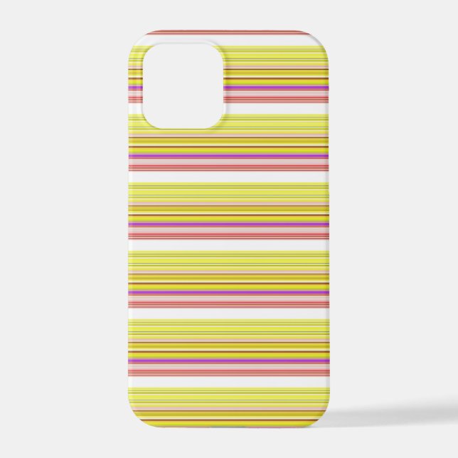 Coque iPhone Jolies rayures blanches jaunes (Verso)