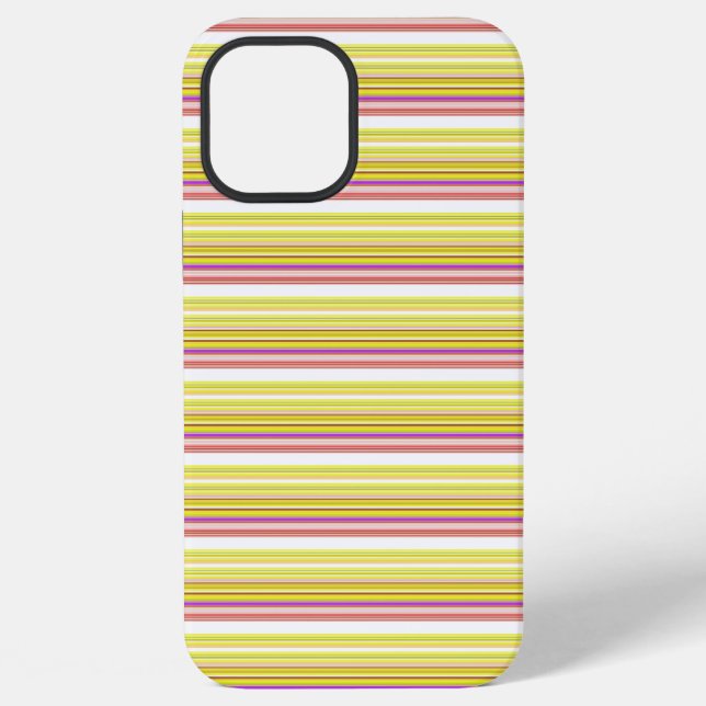 Coque iPhone Jolies rayures blanches jaunes (Verso)