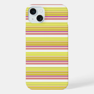 Coque iPhone 15 Plus Jolies rayures blanches jaunes