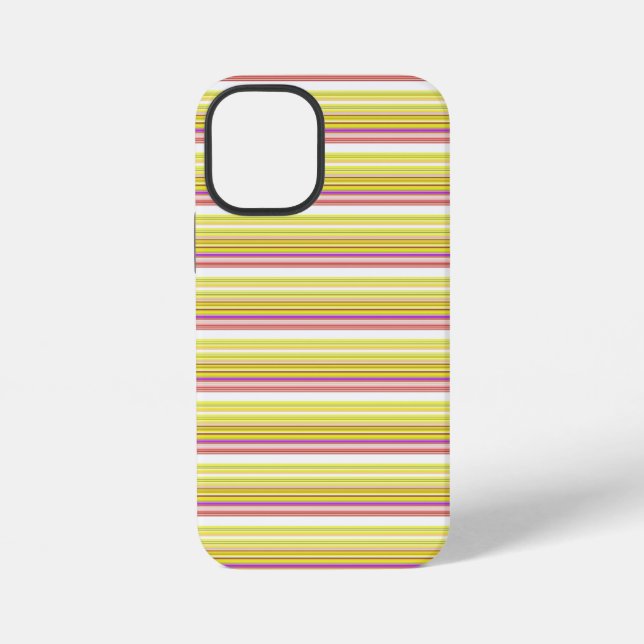 Coque iPhone Jolies rayures blanches jaunes (Verso)