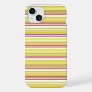 Coque iPhone 15 Plus Jolies rayures blanches jaunes