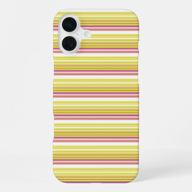 Coque iPhone Jolies rayures blanches jaunes (Verso)