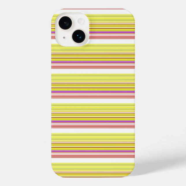Coque iPhone Jolies rayures blanches jaunes (Verso)
