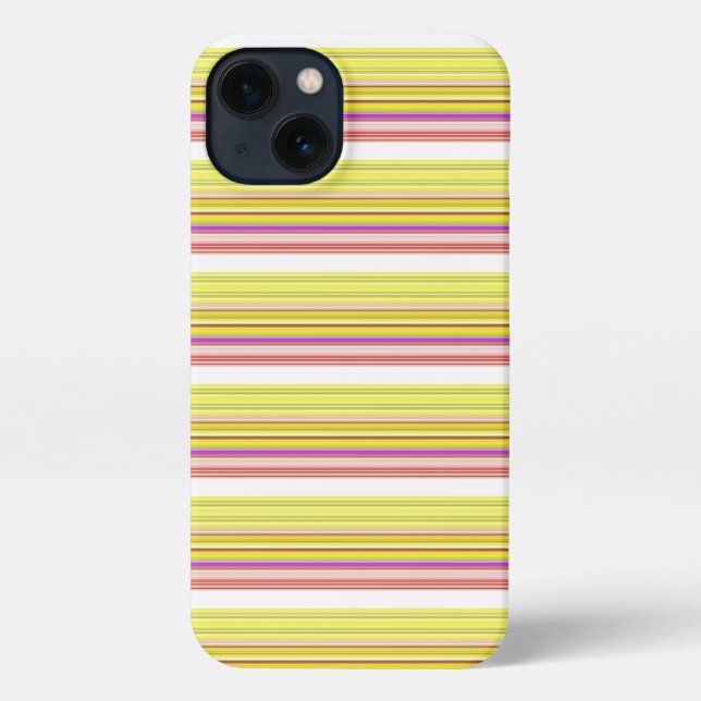 Coque iPhone Jolies rayures blanches jaunes (Verso)