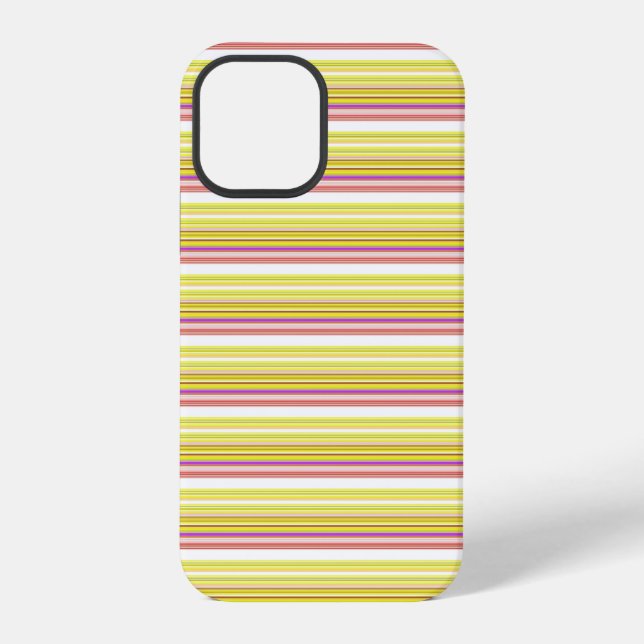 Coque iPhone Jolies rayures blanches jaunes (Verso)