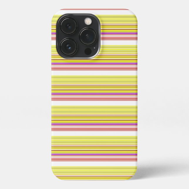 Coque iPhone Jolies rayures blanches jaunes (Verso)
