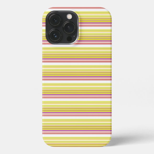 Coque iPhone Jolies rayures blanches jaunes (Verso)