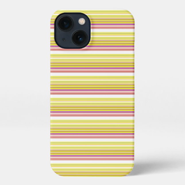 Coque iPhone Jolies rayures blanches jaunes (Verso)