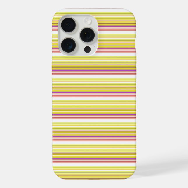 Coque iPhone Jolies rayures blanches jaunes (Verso)