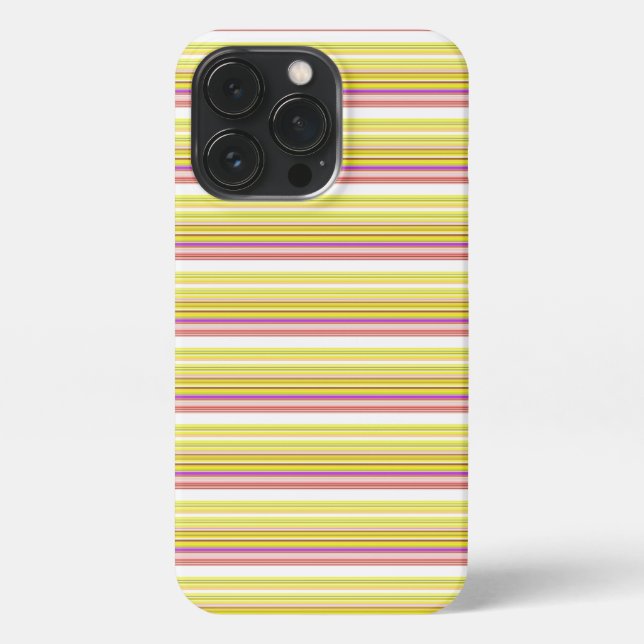 Coque iPhone Jolies rayures blanches jaunes (Verso)