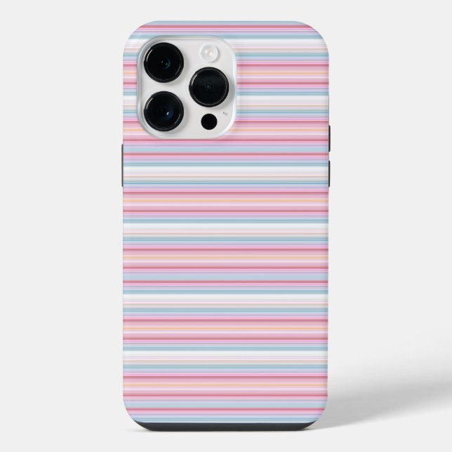 Coque iPhone Jolies rayures blanches roses  (Verso)