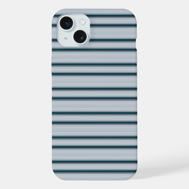 Coque iPhone Jolies rayures bleu gris (Verso)