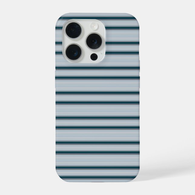 Coque iPhone Jolies rayures bleu gris (Verso)