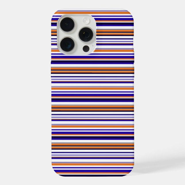 Coque iPhone Jolies rayures bleues orange (Verso)