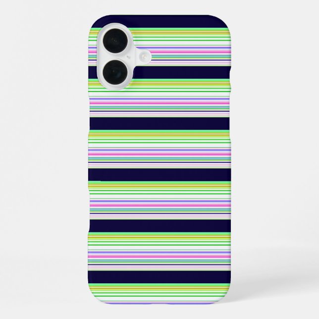 Coque iPhone Jolies rayures colorées bleues (Verso)