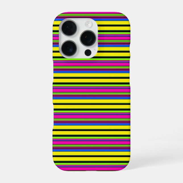 Coque iPhone Jolies rayures colorées jaunes (Verso)