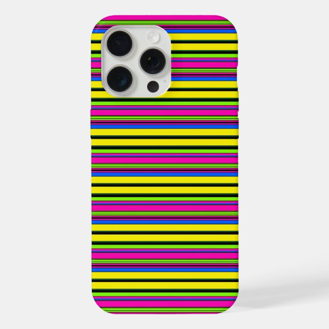 Coque iPhone Jolies rayures colorées jaunes (Verso)