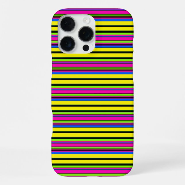 Coque iPhone Jolies rayures colorées jaunes (Verso)