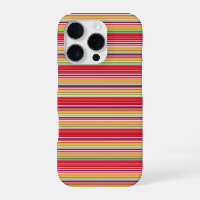 Coque iPhone Jolies rayures colorées rouges (Verso)