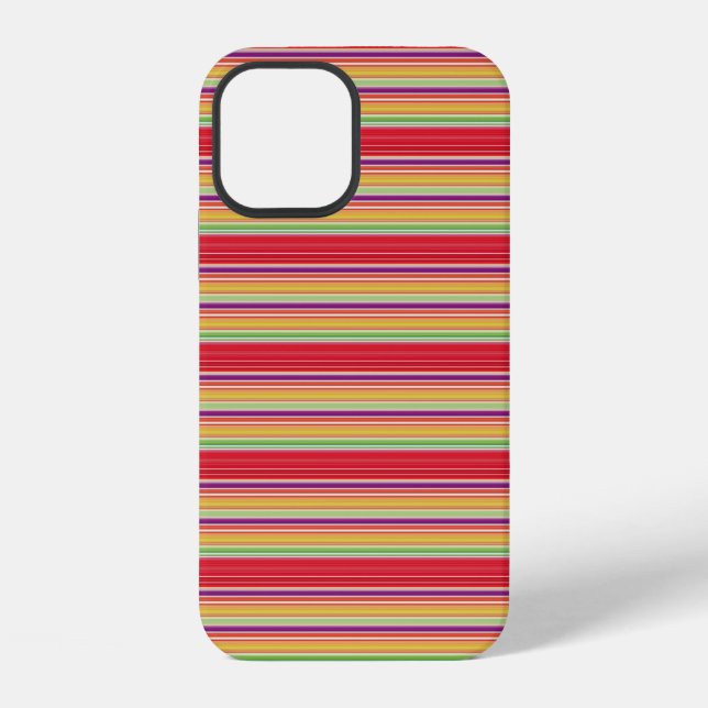 Coque iPhone Jolies rayures colorées rouges (Verso)