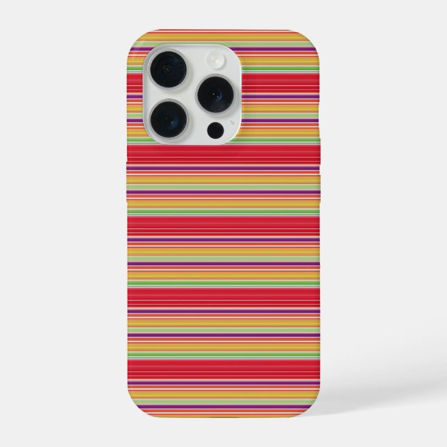 Coque iPhone Jolies rayures colorées rouges (Verso)