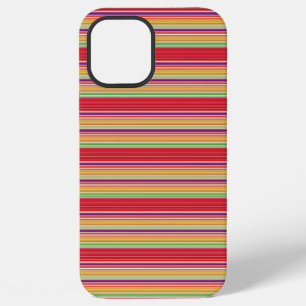 Coque iPhone 12 Pro Max Jolies rayures colorées rouges