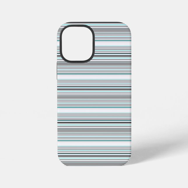 Coque iPhone Jolies rayures grises aqua (Verso)