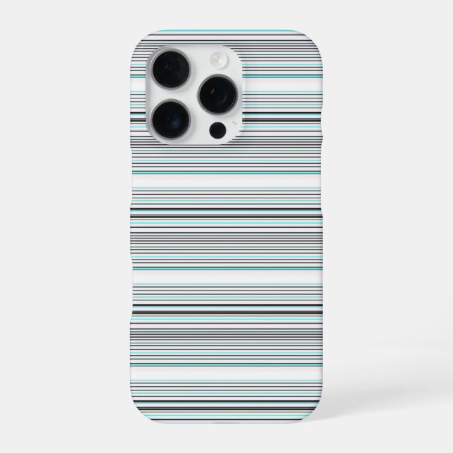 Coque iPhone Jolies rayures grises aqua (Verso)
