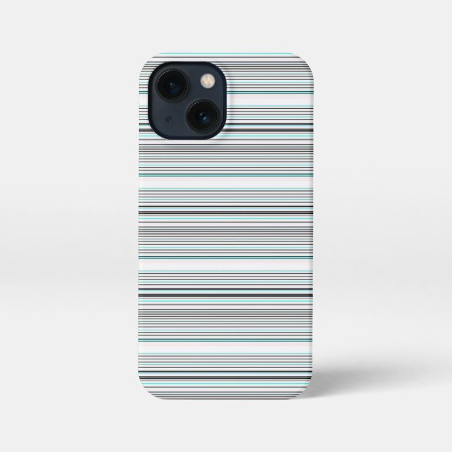 Coque iPhone Jolies rayures grises aqua (Verso)
